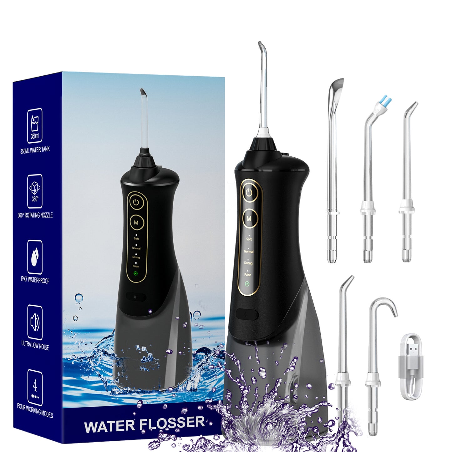 New Water Flosser Portable Pulse IPX7 Waterproof Toothbrush