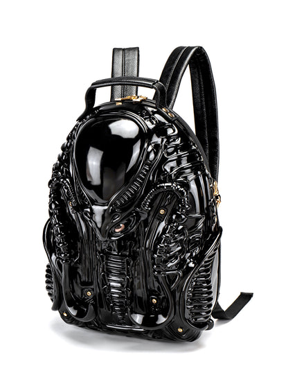 Men's personalized cobra-shaped backpack, funny mecha punk backpack