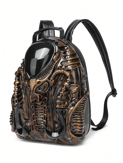 Men's personalized cobra-shaped backpack, funny mecha punk backpack