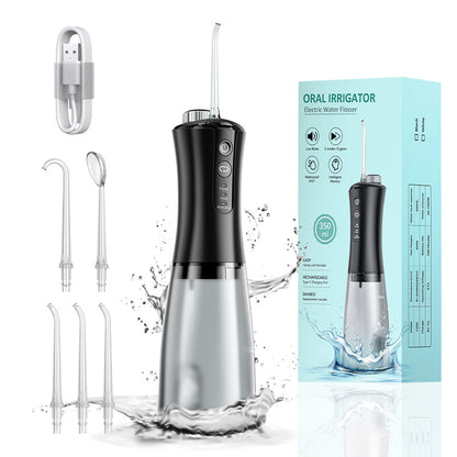 Adult water flosser, 2 positions, 12 modes, memory mode, IPX7 waterproof, 5 nozzles