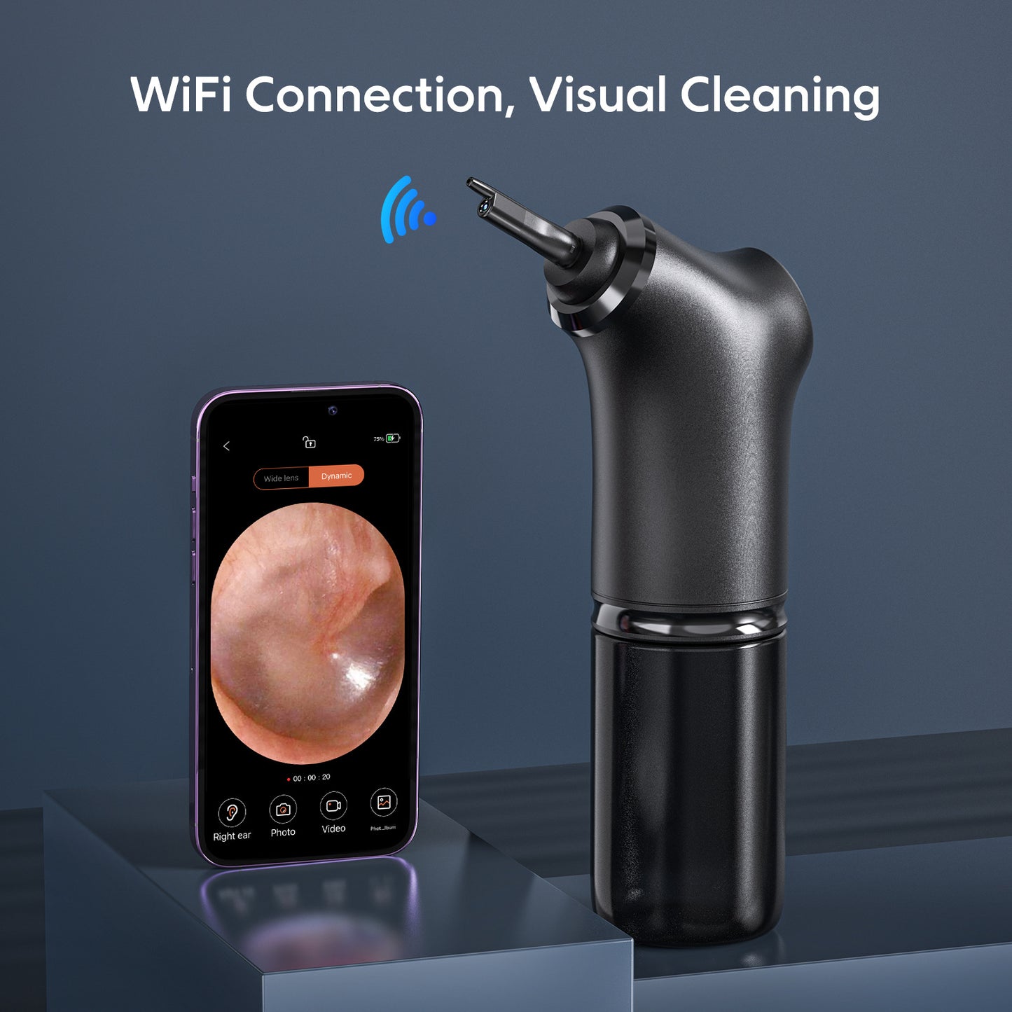 Earwax removal, electric visual ear cleaner, waterproof USB rechargeable