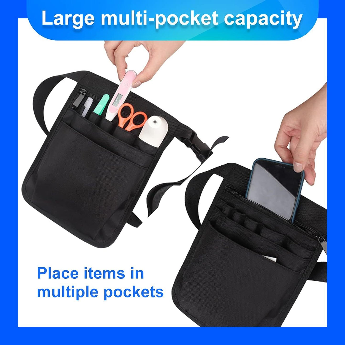 Nurse tool bag, portable waist bag first aid storage bag