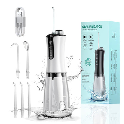 Adult water flosser, 2 positions, 12 modes, memory mode, IPX7 waterproof, 5 nozzles