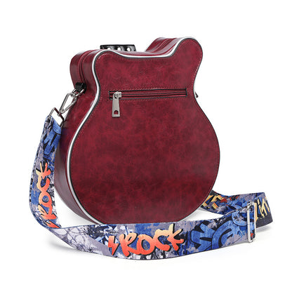 Guitar shape shoulder bag handmade women's bag, personalized creative crossbody bag