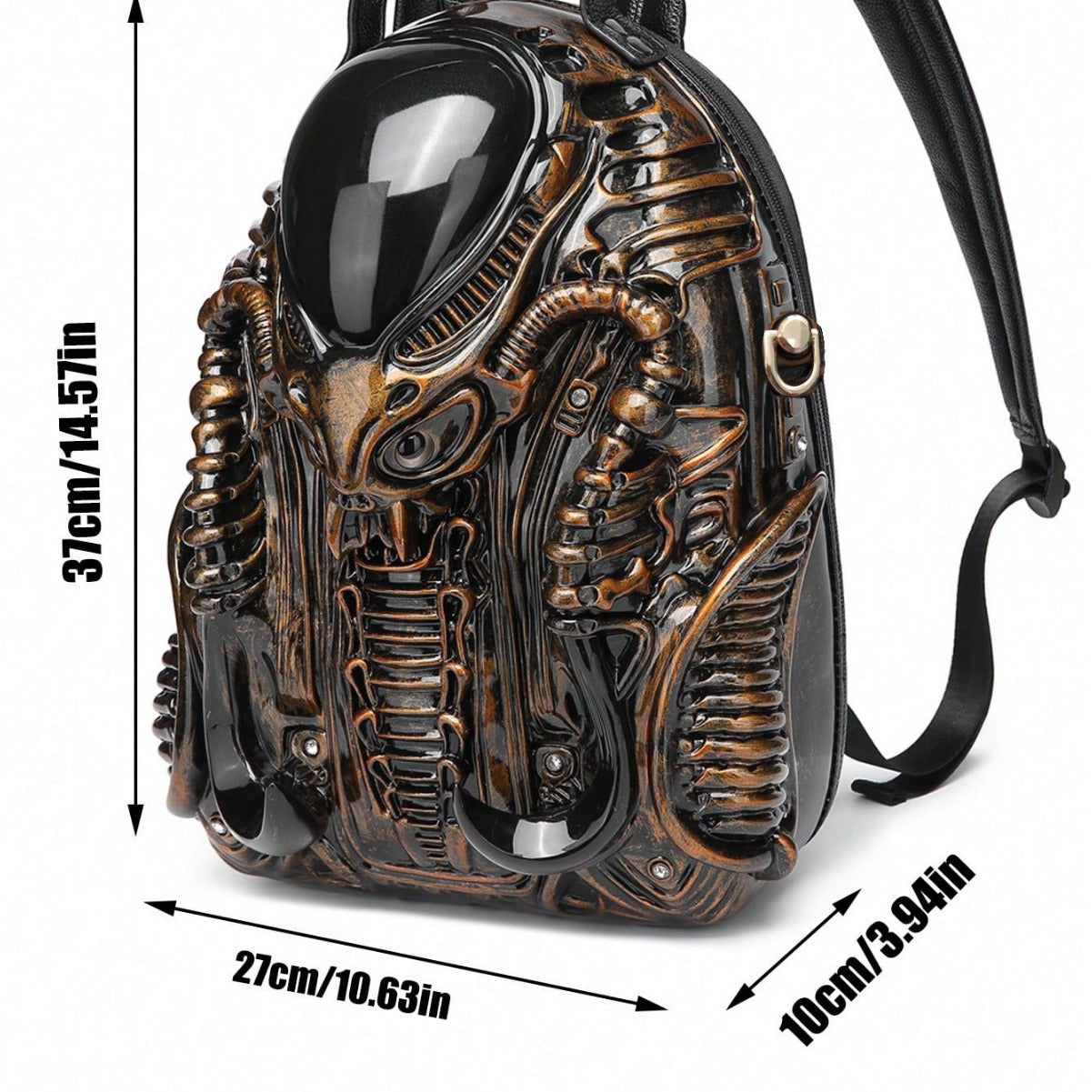 Men's personalized cobra-shaped backpack, funny mecha punk backpack