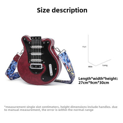 Guitar shape shoulder bag handmade women's bag, personalized creative crossbody bag